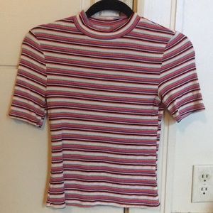 Collared fit retro striped shirt